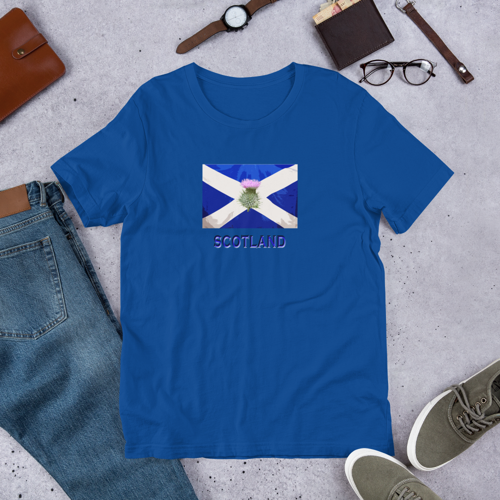 Saltire & Thistle T-Shirt - Joddy MacWingnut's T-Shirt Emporium